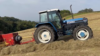 Ford 8240 Powerstar SLE tractor and New Holland Baler [upl. by Olivier]