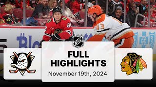 NHL Highlights  Ducks vs Blackhawks  November 19 2024 [upl. by Atews]