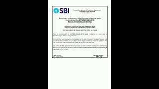 SBI Specialist Officer exam date 2024 released [upl. by Aicilaanna801]