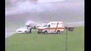 Nascar Race Car Hits Ambulance Driver [upl. by Leksehcey]