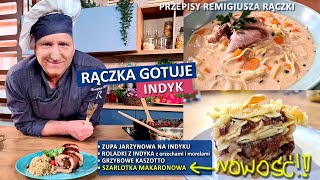 Rączka gotuje zupa jarzynowa na indyku rolada z indyka z grzybowym kaszotto szarlotka makaronowa [upl. by Gerfen]