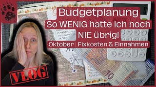 SPAREN Oktober Budget planen 😱 Sehr wenig ECHTE Einnahmen amp Ausgaben budgetplanung vlog geld [upl. by Davena491]