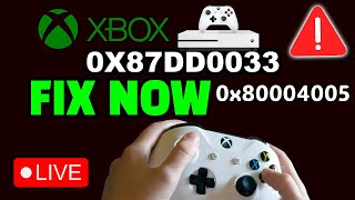 XBOX Not Working Error Code 0x87dd0033 amp 0x80004005 Xbox One Error Fix ✅ [upl. by Alyahs]