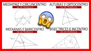 👍🏼 Rectas notables de un TRIÁNGULO 😜 mediatrices bisectrices medianas y alturas 😜 DIBUJO TÉCNICO [upl. by Kutzenco]