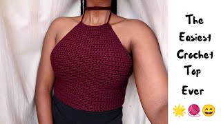 Beginner Friendly Crochet Halter Top [upl. by Skutchan210]