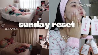 SUNDAY RESET on a monday SKINCARE CLEANING PRODUCTS [upl. by Imuyam]