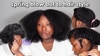 SOOoo EASY Elegant Spring Hair Style on Thick Natural Hair [upl. by Etakyram862]