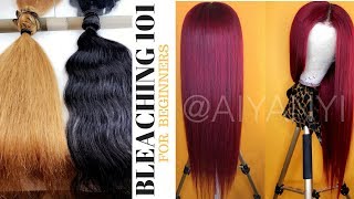 How To Bleach Your Bundles Evenly  Beginner Friendly  Ali Julia  Peruvian Bodywave [upl. by Notsruht]