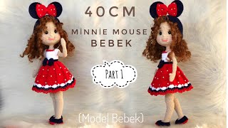 PART 1  40cm Amigurumi MINNIE MOUSE Bebek ENG SUBTITLES ON subtítulos EL ESPAÑOL [upl. by Killen]