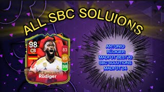 ANTONIO RUDIGER 98 RATED ALL 18 MADFUT SOLUTIONS  MADFUT BEST X1 SBC SOLUTION  MADFUT 24 [upl. by Elohcin452]