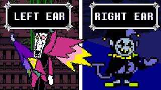 Spamton Neo in left ear Jevil battle in right ear but the tempos match [upl. by Mook]