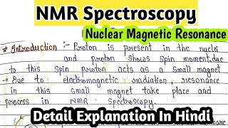 Nmr spectroscopy  nuclear magnetic resonance spectroscopy  basic introduction mechanism msc note [upl. by Showker]