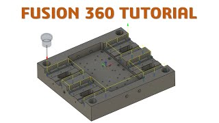 Fusion 360 Tutorial 36  CAM  Drill Machining Mold amp Die  cadcam tutorial [upl. by Sheppard541]