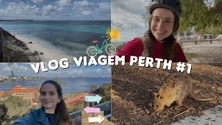 🇦🇺 VLOG Perth 1 primeiras impressões da cidade e conhecendo quokkas em Rottnest Island [upl. by Ecinnej695]