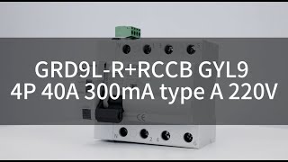 GRD9LRGYL9 4P 40A 300mA type A 220V RCCB automatic recloser [upl. by Waxler87]