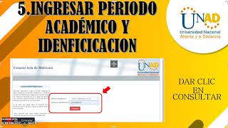 Cómo generar acta de matricula y carnet estudiantil UNAD [upl. by Eillim]