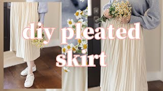 Easy DIY Pleated Midi Skirt No Pattern Needed [upl. by Ettenor946]