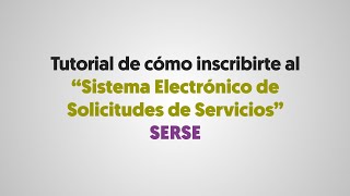 Tutorial de cómo registrarte en SERSE [upl. by Neilson]