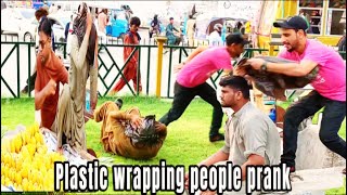 Plastic wrapping people prank  2024  FULL MASTI TV [upl. by Hodges]