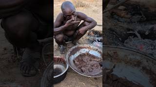 Wow Was a dinner Time with this delicious food made by hadzabe tribe middle of forest hadzabetribe [upl. by Acenahs]