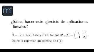 ¿Sabes hacer este ejercicio de aplicaciones lineales [upl. by Ahsie]