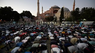 Muslim ceremony performed in Hagia Sophia ahead of first prayers  LIVE [upl. by Coshow537]