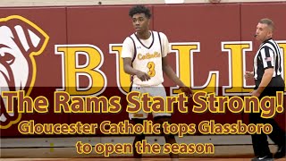 Gloucester Catholic 49 Glassboro 40  Boys Basketball  Trey Battle 14 points  14 rebounds [upl. by Gnoht]