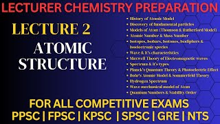 Atomic Structure  PPSC  FPSC  KPSC  SPSC  GRE CHEMISTRY [upl. by Downes778]