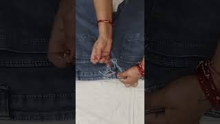 Downsize Jeans 👖 waist  Amazing 2 mints Hack fashion ytshorts trending diy [upl. by Reinhold]