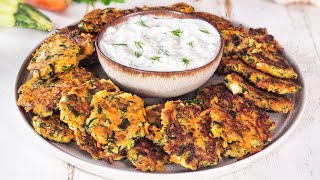 The Best Zucchini Carrot Fritters  Easy Quick Tasty and Nutritious [upl. by Idnym]