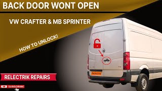 How to Open a Jammed Door VW CRAFTER [upl. by Annawit556]