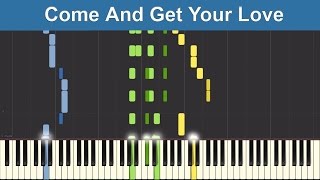 Come And Get Your Love  Redbone  Guardians of the Galaxy  Synthesia Piano Tutorial [upl. by Girardi710]