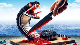 Making Giant DEEP SEA SNAKE MONSTER Recipe IRL  Lego Cooking Stop Motion vs ASMR [upl. by Stickney]