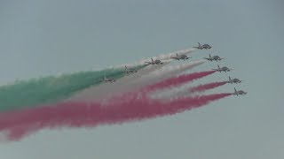 Italy’s “Frecce Tricolori” aerobatic team performs in Kuwait [upl. by Kcirdez]