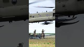 Installing a howitzer onto a CH47 Chinook helicopter usairforce [upl. by Crabb714]