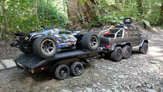 TRAXXAS TRX6 with the Rustler 4x4 Ultimate on the trailer part 66 [upl. by Denman]