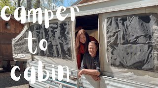 Camper to Travel Cabin in Alaska  Camper Remodel Taking Apart a Pop Up Camper PT 1  Nordland 49 [upl. by Socin]