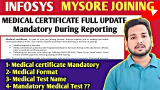 Infosys Medical CertificateReport Detail Information 🔥  Onboarding amp Joining Update  Training OL [upl. by Arleyne841]