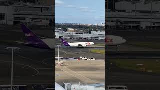 FedEx B777F2S landing at SydneyAirport sydneyairport planespotting boeing b777 fedex [upl. by Isa688]