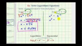 Ex Solve Basic Logarithmic Equation  Radicals [upl. by Ecnerewal762]