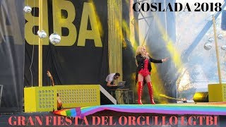 Gran Fiesta del OrgulloLGTB Coslada San Fernando 2018 Inicio Presentación Drag queen Gabrielle [upl. by Fronnia]