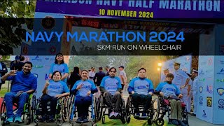 Navy Half Marathon 💪 Dehradun 2024 on wheelchair 5km [upl. by Attayek]