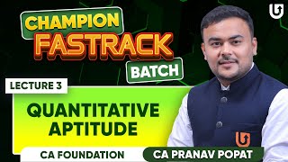 QA Maths CA Foundation  Ratio Proportion Indices Logarithm  L3  Fastrack Batch  CA Pranav Popat [upl. by Pinsky837]