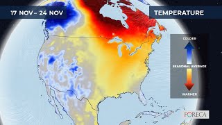 Monthly temperature forecast for the USA 11162024 [upl. by Emmie]