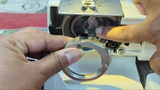 Usha Janome Bobbin Case Fixing  How to clean Bobbin Case in Usha Janome  Bobbin Case Problems [upl. by Coplin]