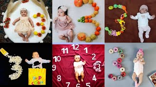 Three months baby photoshoot Ideas at home3 months baby theme videogudusactivitieschannel6398 [upl. by Serge]