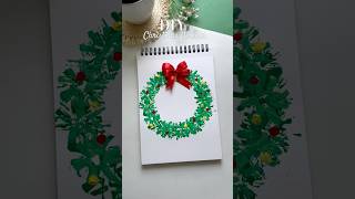 Beautiful Christmas wreath painting 🎄✨  Christmas craft idea  Art beats [upl. by Annavoeg]