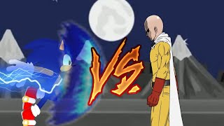 Saitama vs Sonic the hedgehog DC2 ANIMATION [upl. by Nauqat362]