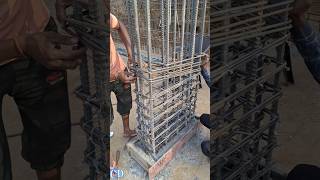 Column Reinforcement Binding and Shutting👷🔥👌 youtubeshorts shorts column [upl. by Lemaj431]