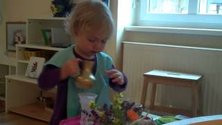 Montessori Toddler group Flower arranging [upl. by Aicilana619]